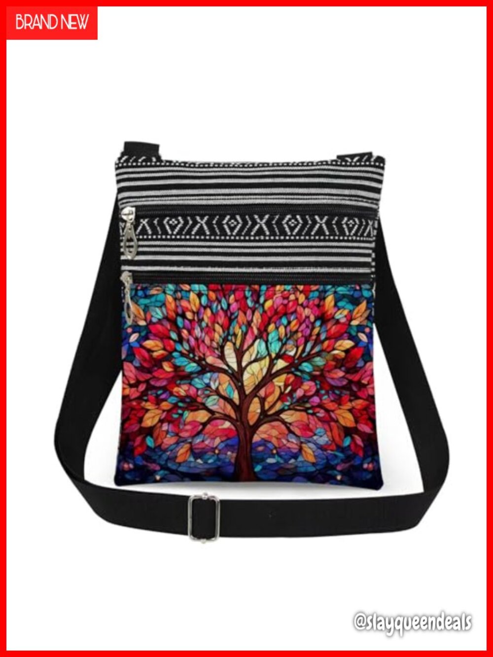 Tree of Life Women Crossbody Bag Polyester Messenger Adjustable Shoulder Strap